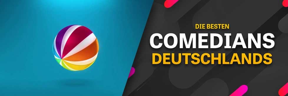 SAT1 Banner der Show „Die besten Comedians Deutschlands“